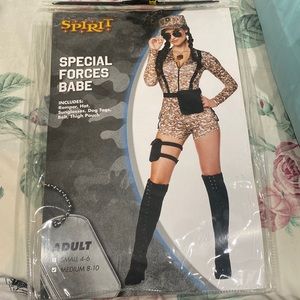 Sexy Army Halloween Costume: Special Force Babe Size Medium